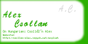 alex csollan business card